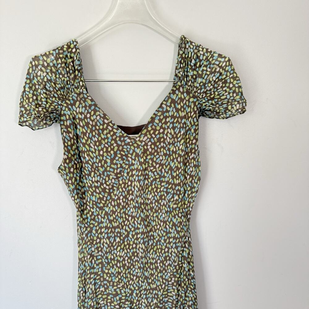 VTG Talbots 100% Pure Silk Chiffon Babydoll Maxi Midi Dress Sleeveless 8 Y2K 90s - Picture 3 of 8